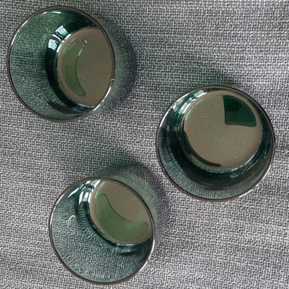 3 Libbey teal-coloured whiskey glasses - Picture 3 of 6